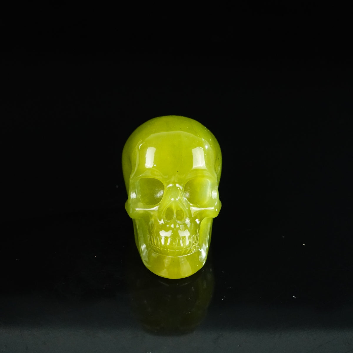 2.2" Serpentine Crystal Skull Carving - Unique Piece #XJ20
