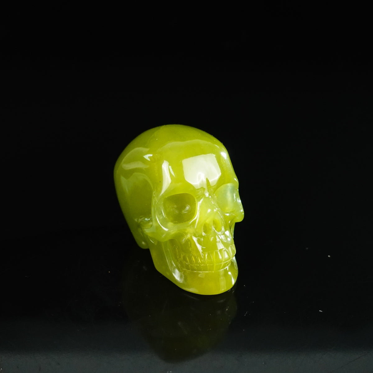 2.2" Serpentine Crystal Skull Carving - Unique Piece #XJ20