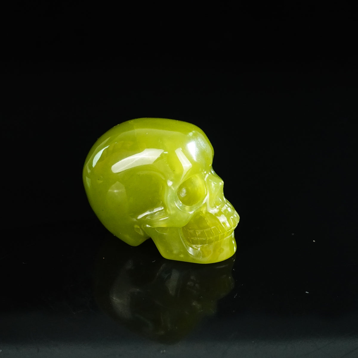 2.2" Serpentine Crystal Skull Carving - Unique Piece #XJ20