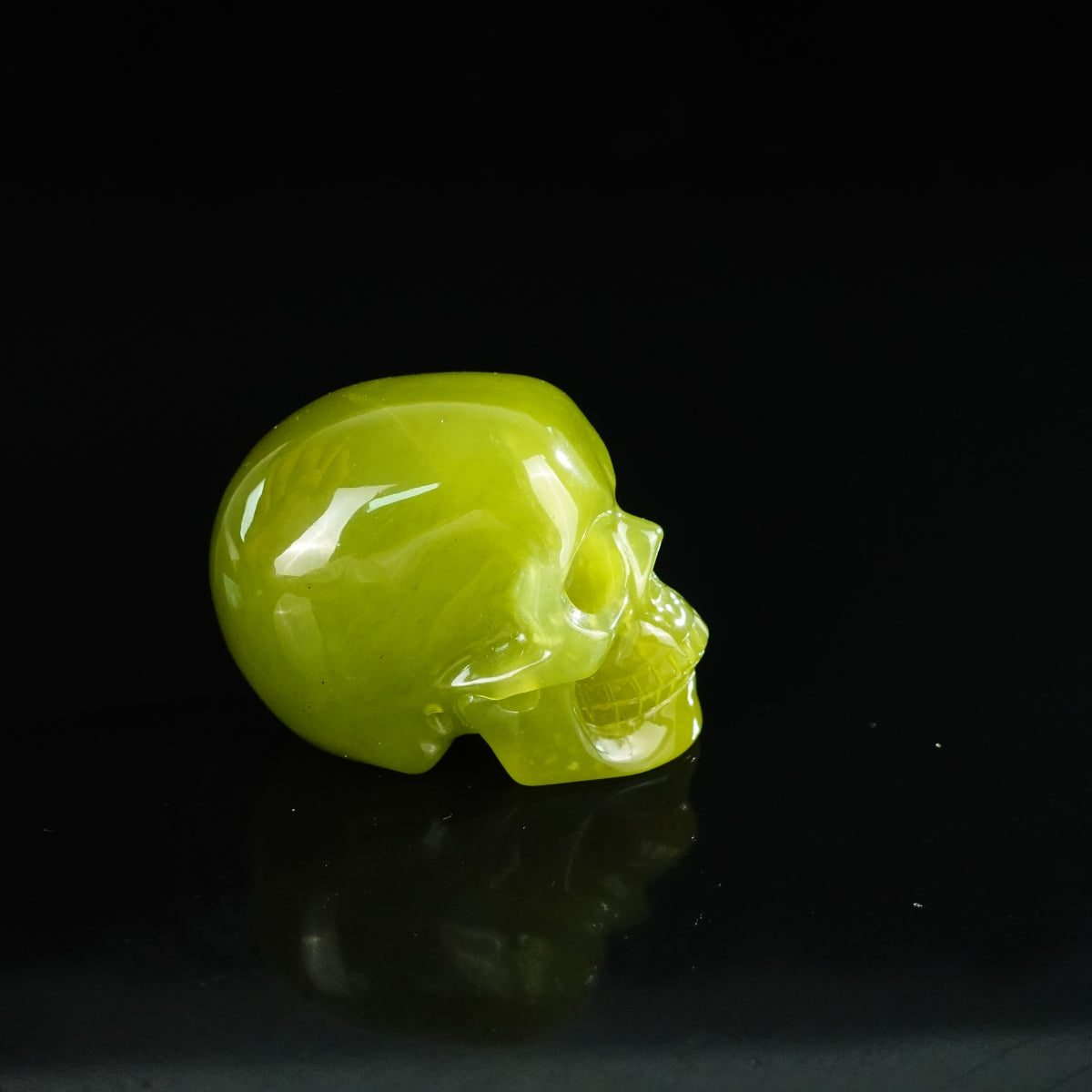 2.2" Serpentine Crystal Skull Carving - Unique Piece #XJ20
