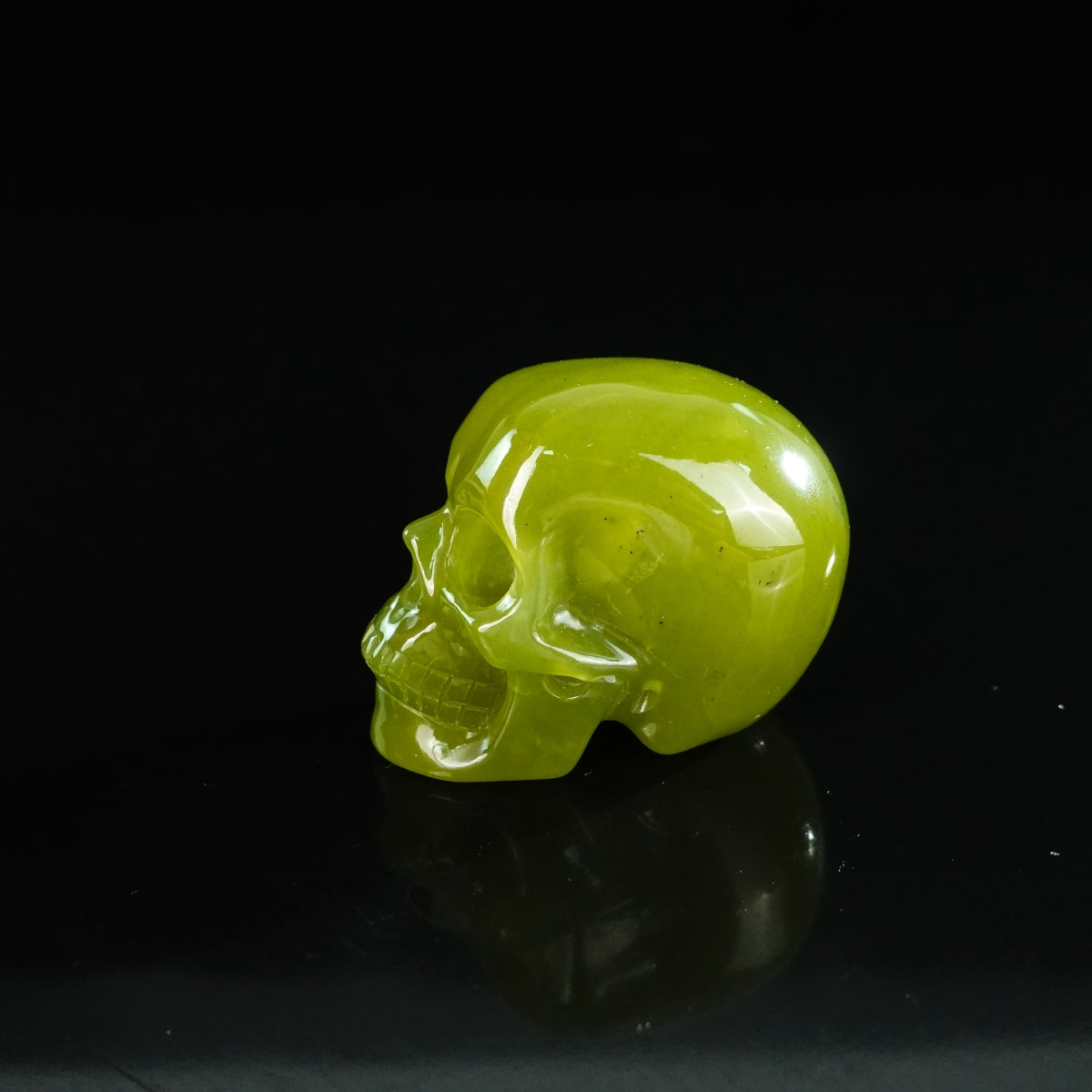 2.2" Serpentine Crystal Skull Carving - Unique Piece #XJ20