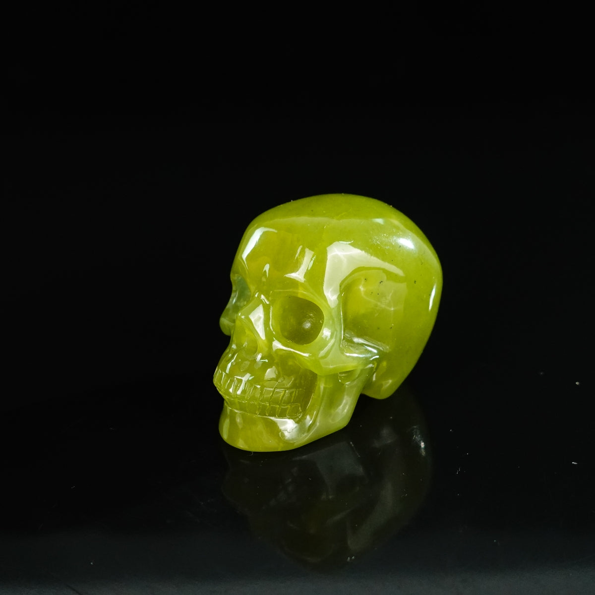 2.2" Serpentine Crystal Skull Carving - Unique Piece #XJ20