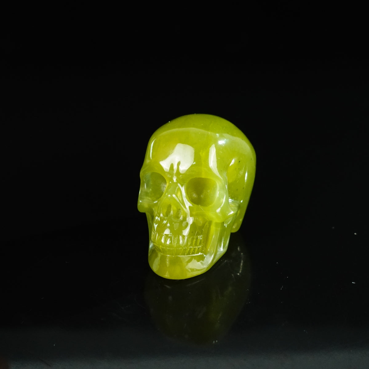 2.2" Serpentine Crystal Skull Carving - Unique Piece #XJ20