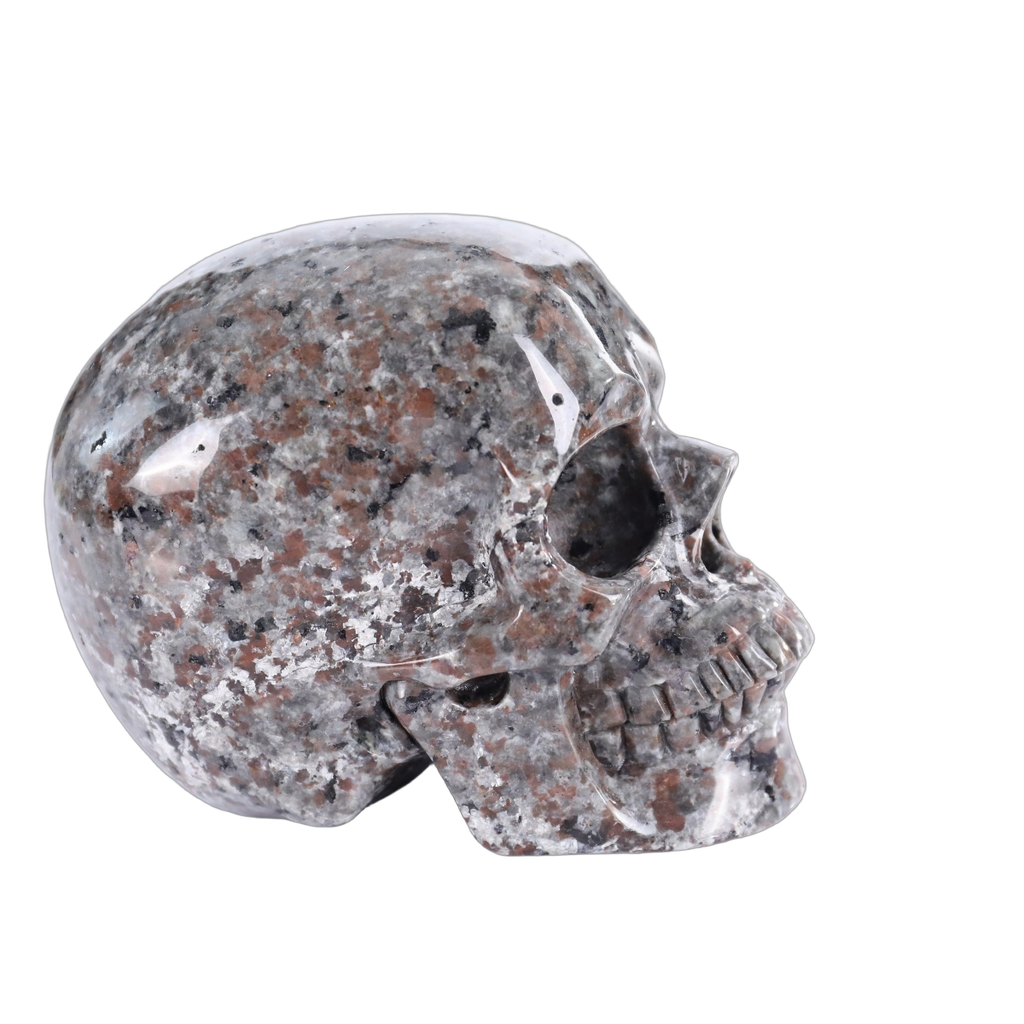 2.2" Yooperlite Crystal Skull Carving - Hand Carved Decor