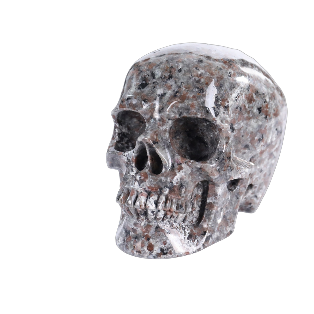 2.2" Yooperlite Crystal Skull Carving - Hand Carved Decor