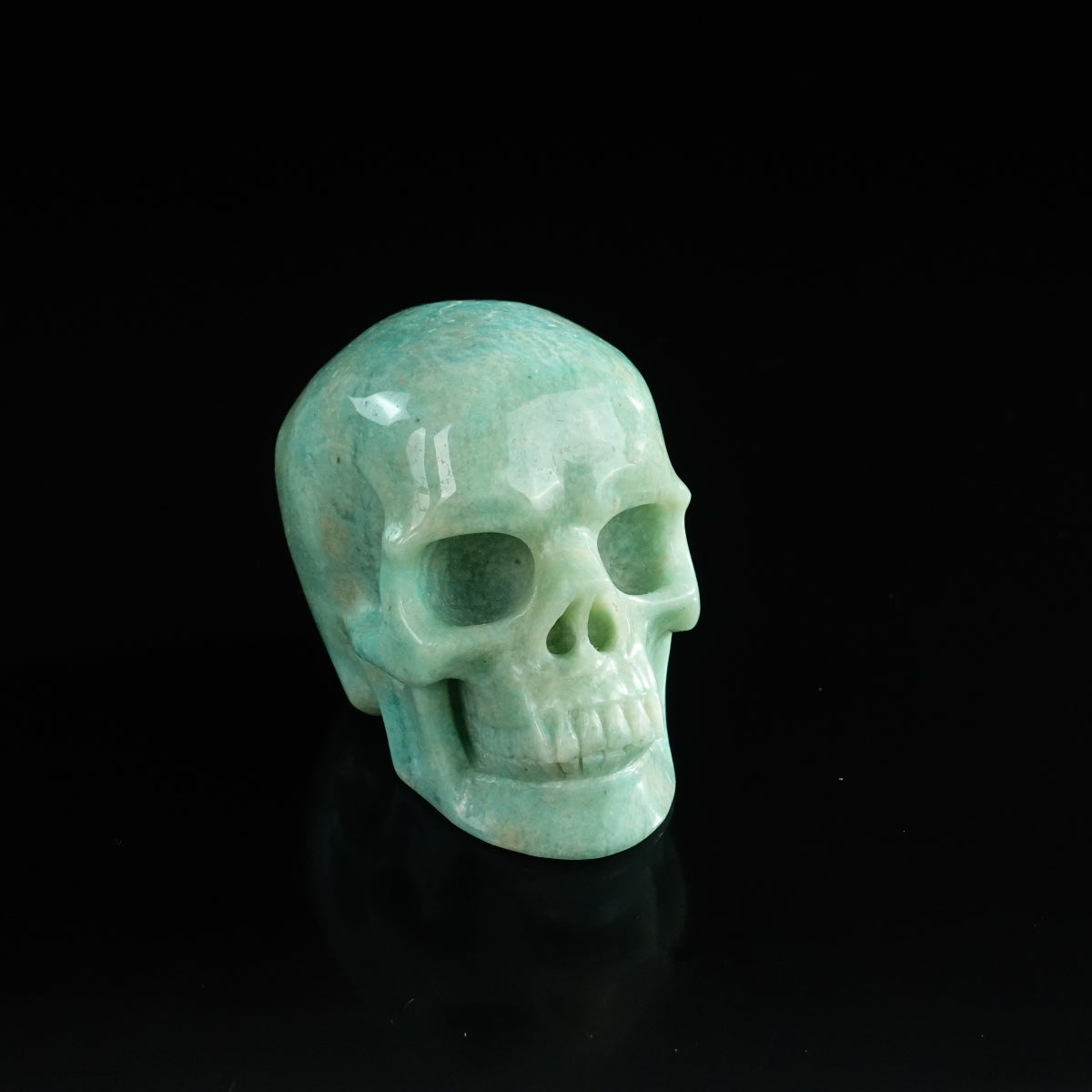 3.0" Amazonite Crystal Skull Carving - Unique Piece #AA01