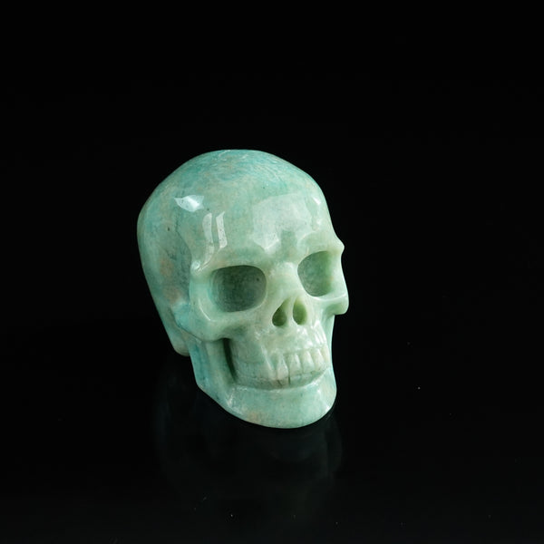 3.0" Amazonite Crystal Skull Carving - Unique Piece #AA01 - alternate view