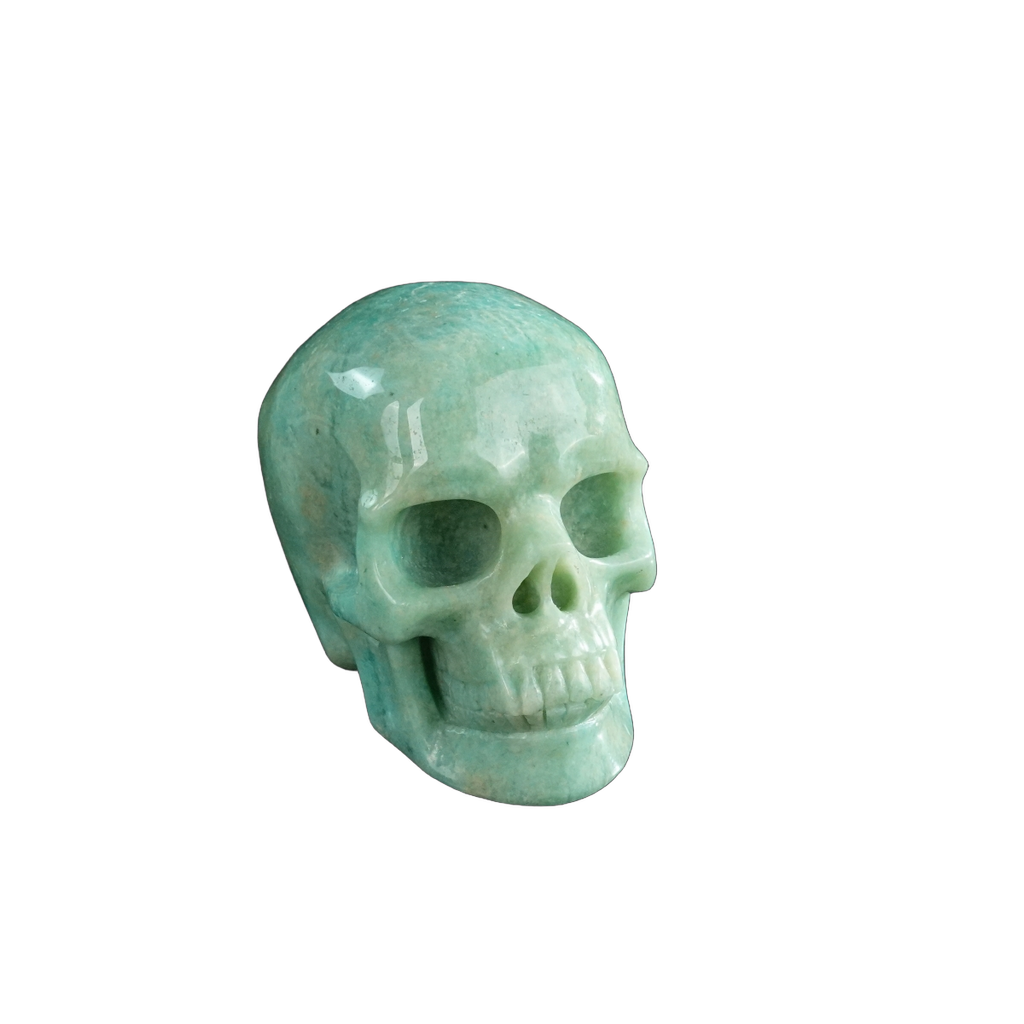 3.0" Amazonite Crystal Skull Carving - Hand Carved Decor