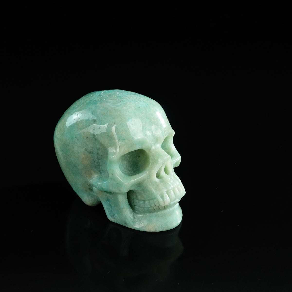 3.0" Amazonite Crystal Skull Carving - Unique Piece #AA01