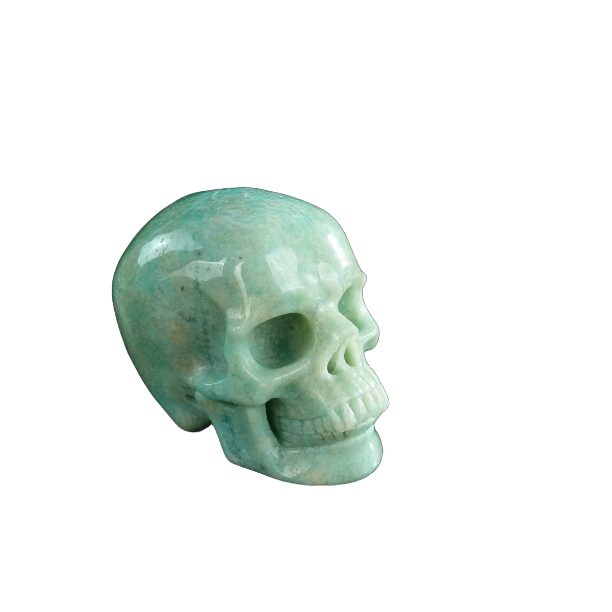 3.0" Amazonite Crystal Skull Carving - Hand Carved Decor
