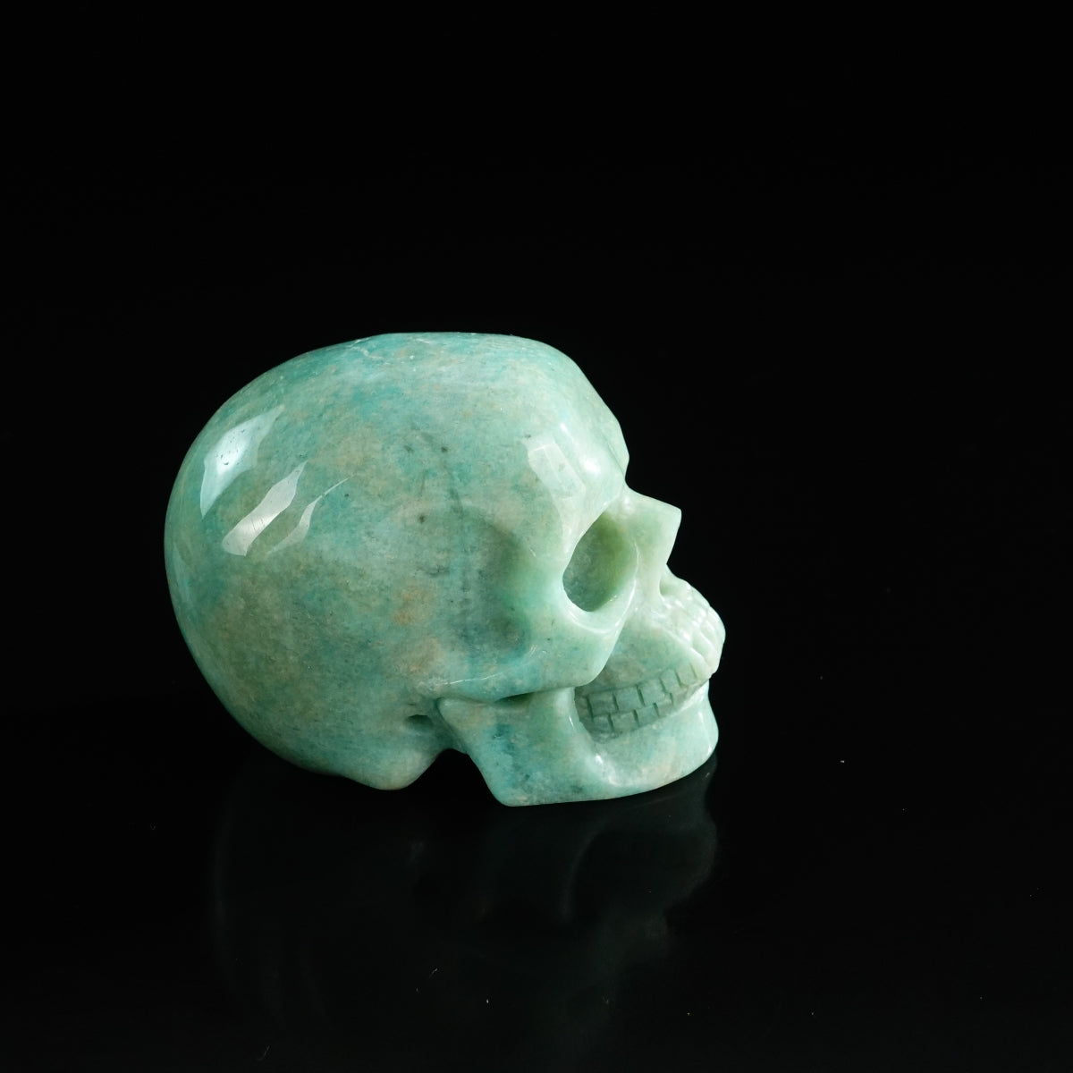 3.0" Amazonite Crystal Skull Carving - Unique Piece #AA01