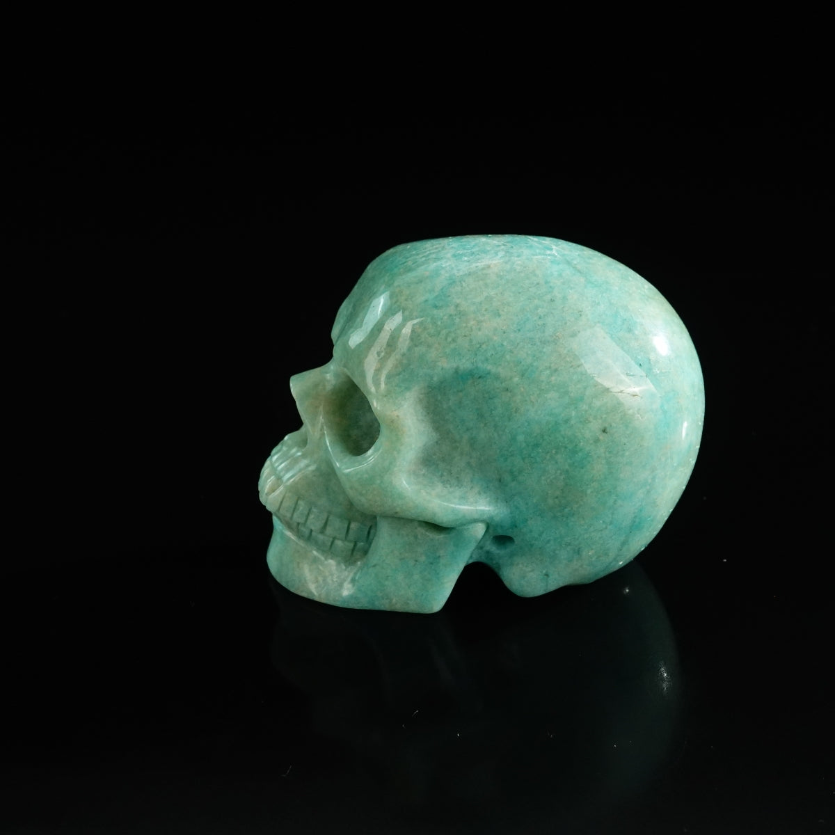 3.0" Amazonite Crystal Skull Carving - Unique Piece #AA01