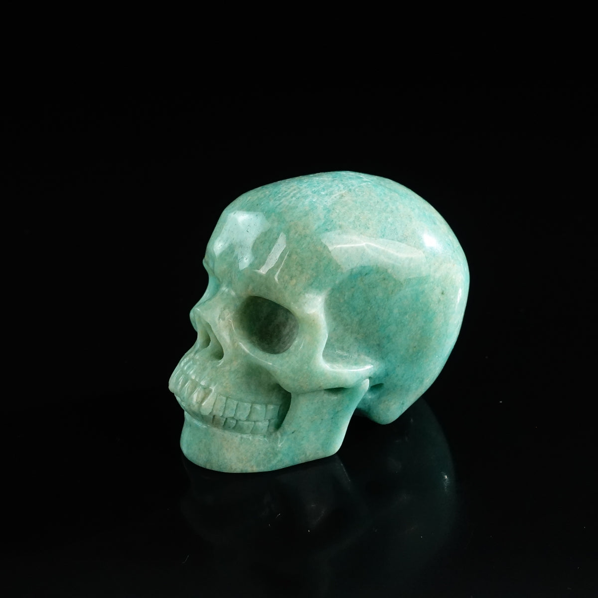 3.0" Amazonite Crystal Skull Carving - Unique Piece #AA01