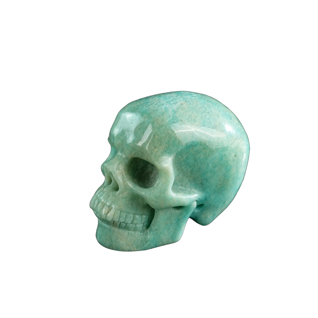 3.0" Amazonite Crystal Skull Carving - Hand Carved Decor