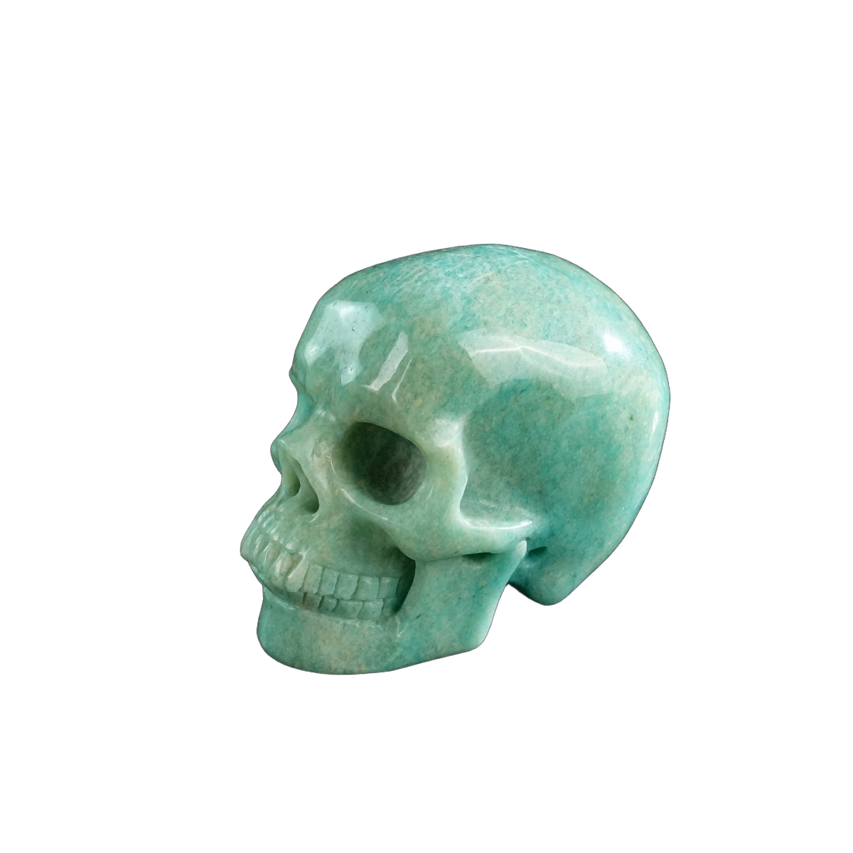 3.0" Amazonite Crystal Skull Carving - Hand Carved Decor