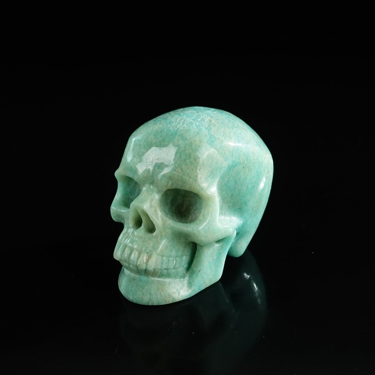 3.0" Amazonite Crystal Skull Carving - Unique Piece #AA01