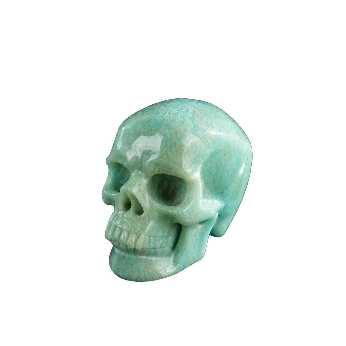 3.0" Amazonite Crystal Skull Carving - Hand Carved Decor