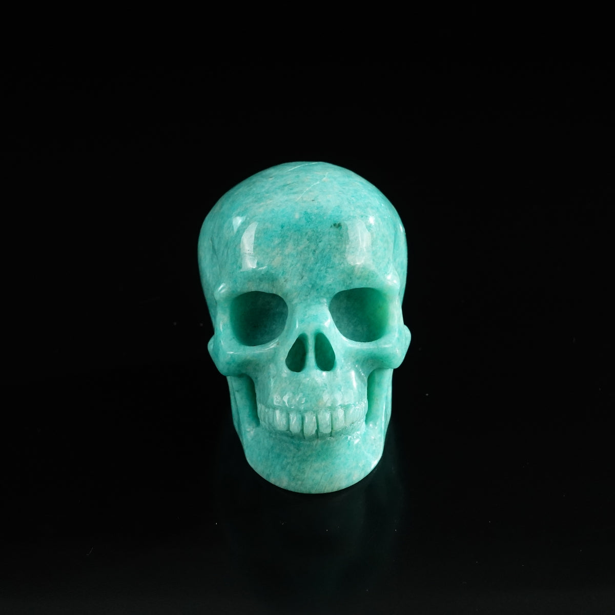 3.0" Amazonite Crystal Skull Carving - Unique Piece #AA02