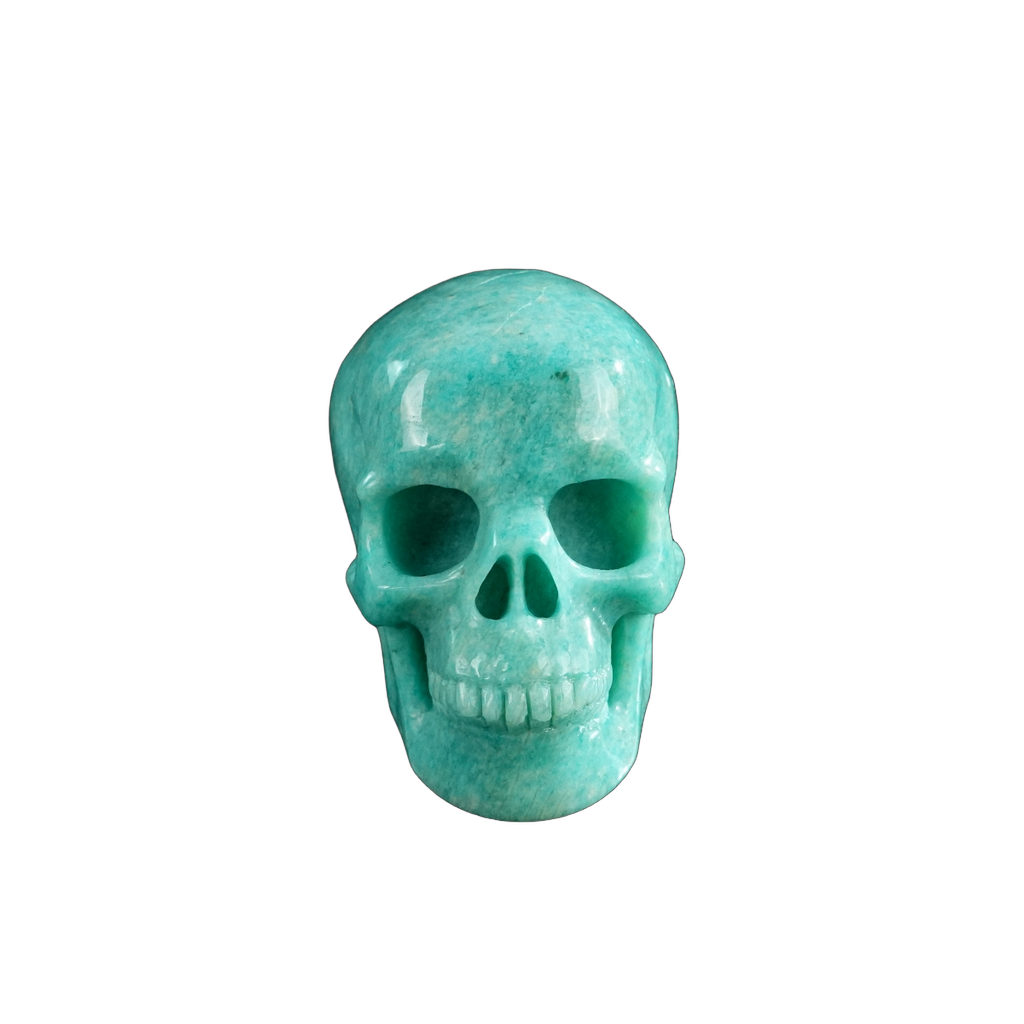 3.0" Amazonite Crystal Skull Carving - Hand Carved Decor
