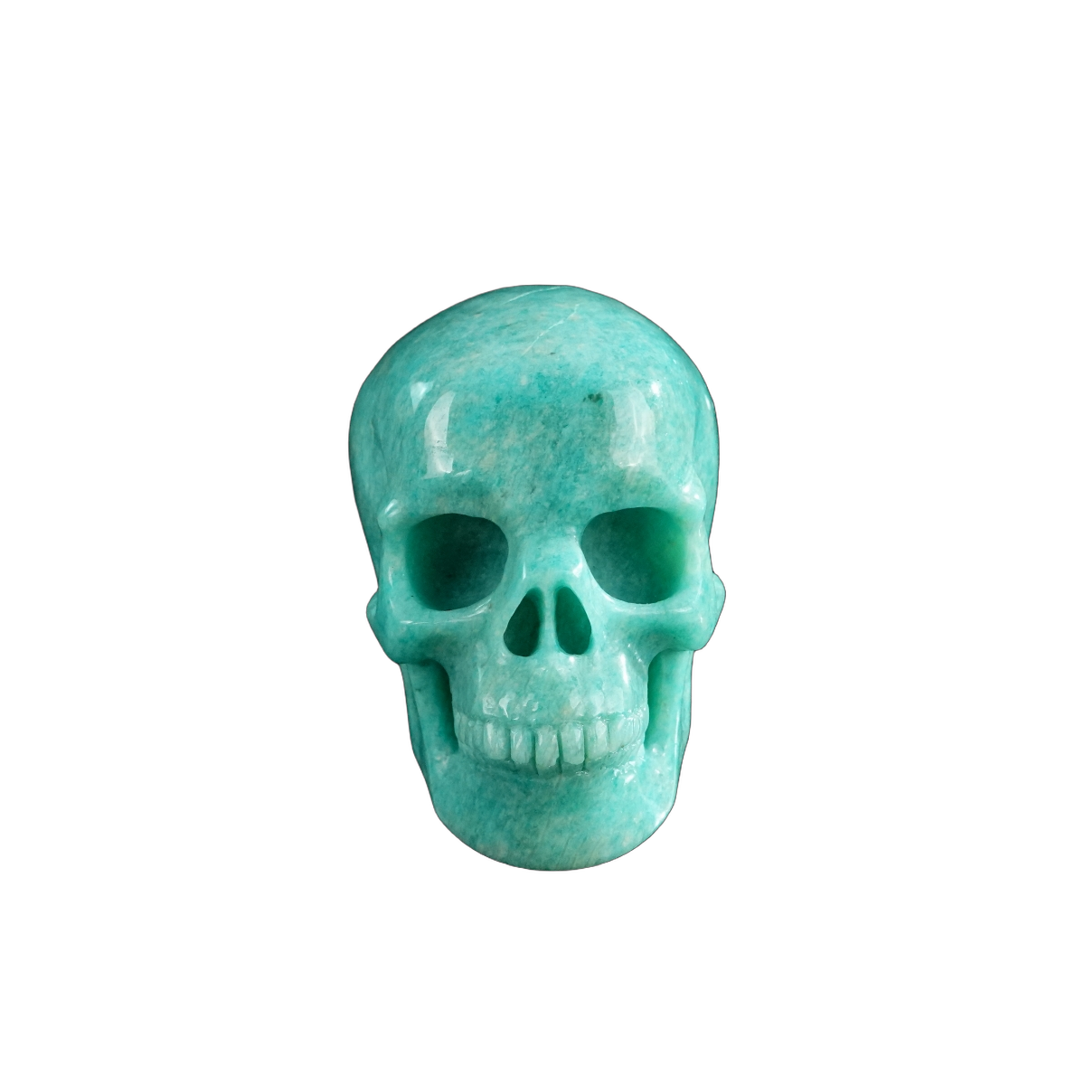3.0" Amazonite Crystal Skull Carving - Hand Carved Decor