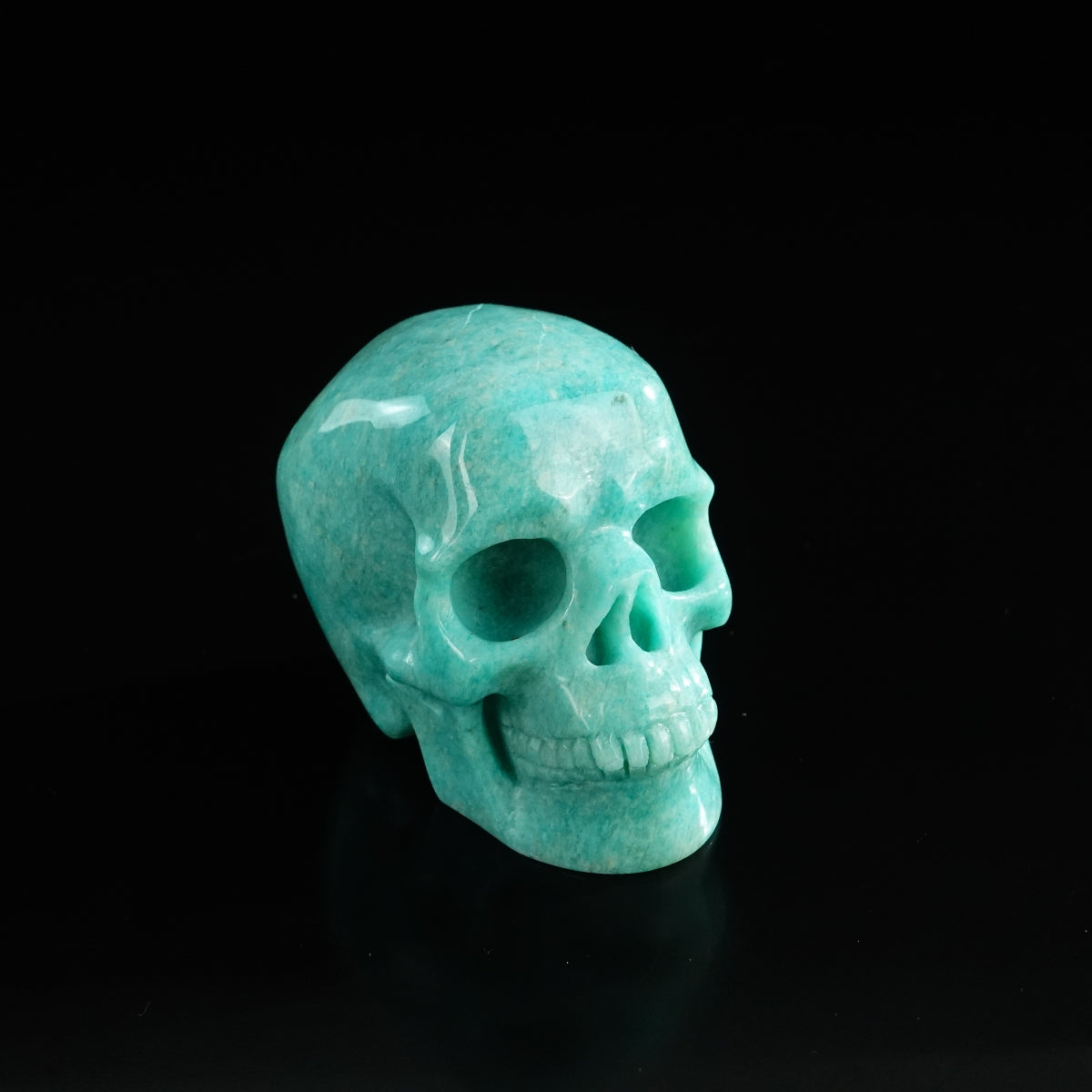 3.0" Amazonite Crystal Skull Carving - Unique Piece #AA02