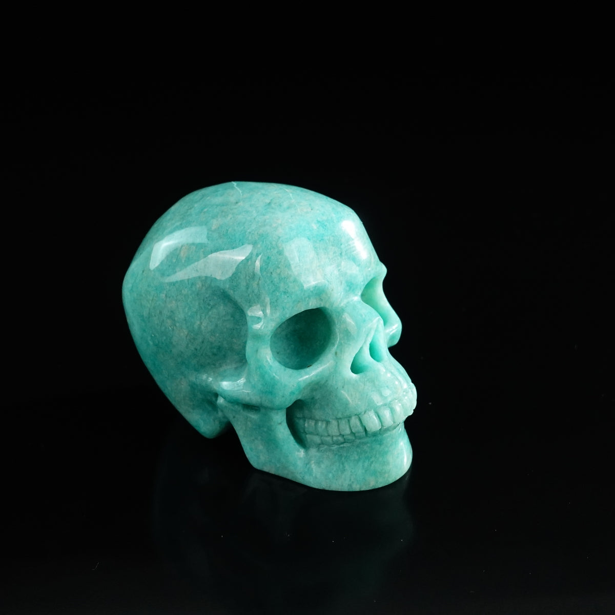 3.0" Amazonite Crystal Skull Carving - Unique Piece #AA02