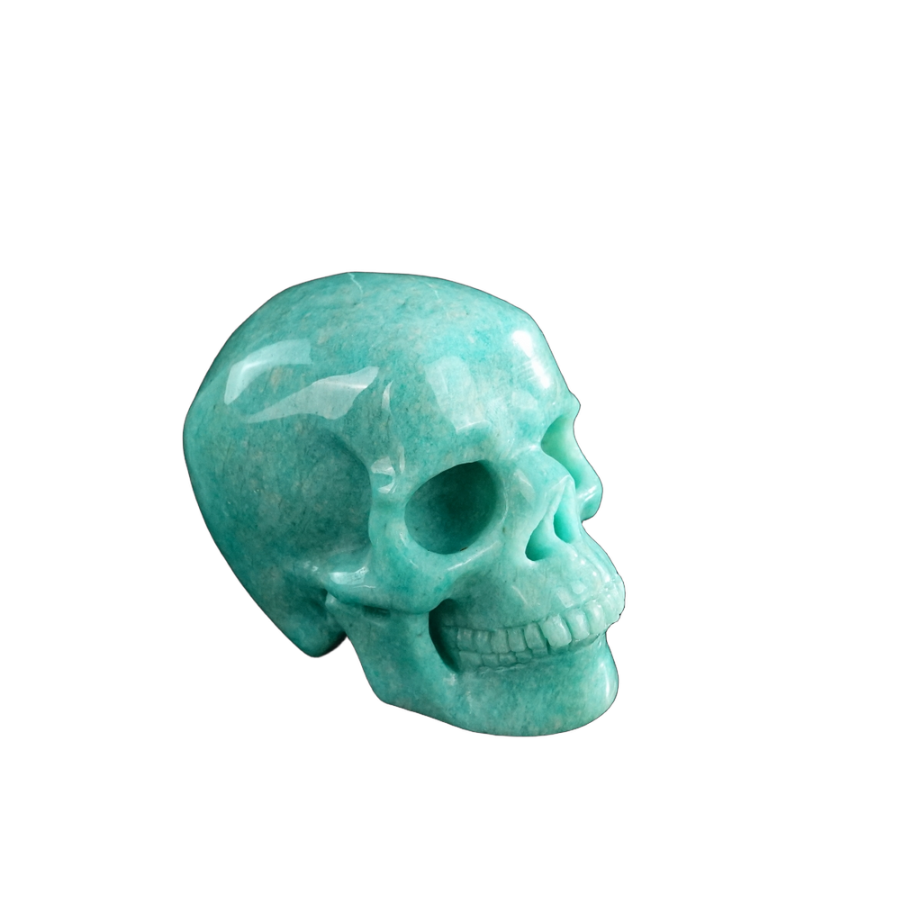 3.0" Amazonite Crystal Skull Carving - Hand Carved Decor