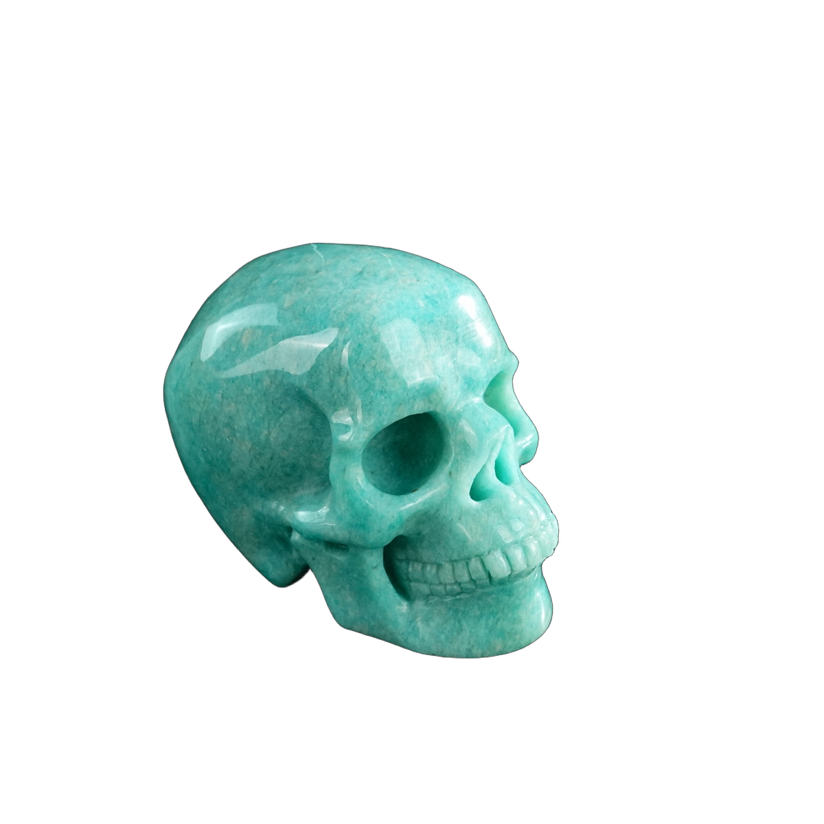 3.0" Amazonite Crystal Skull Carving - Hand Carved Decor