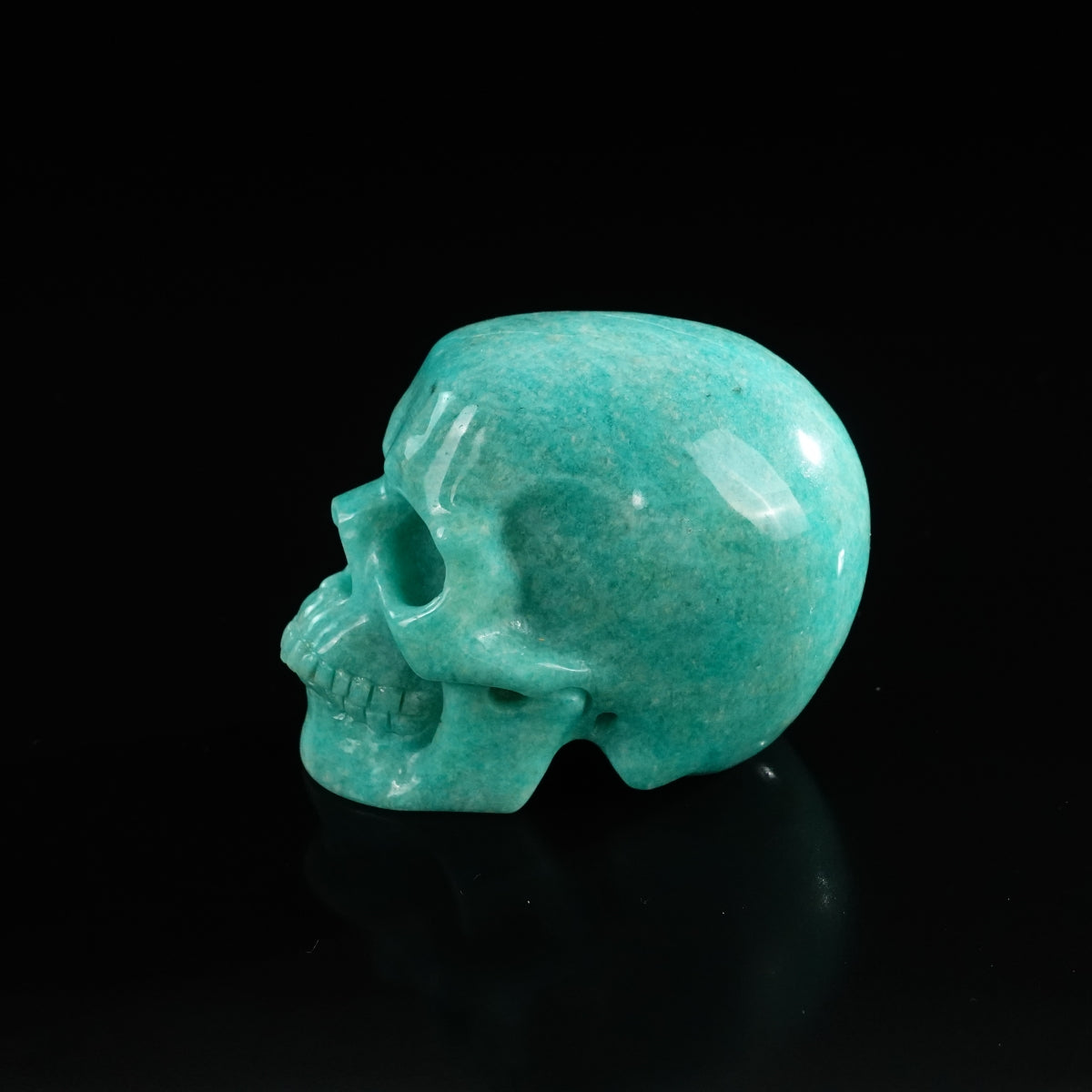 3.0" Amazonite Crystal Skull Carving - Unique Piece #AA02