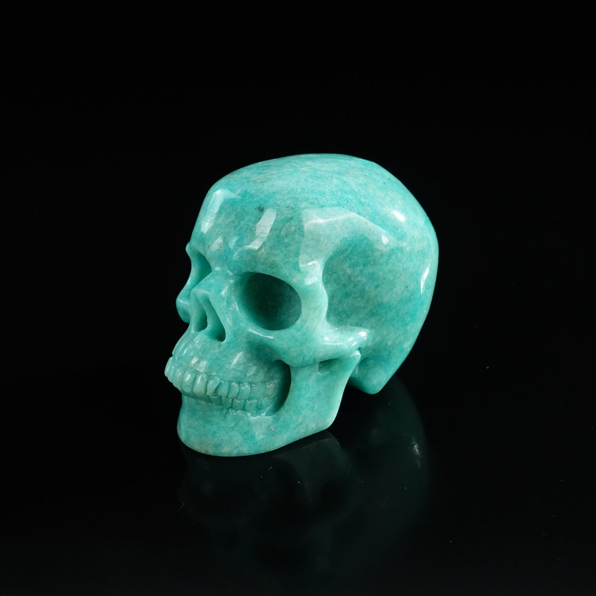 3.0" Amazonite Crystal Skull Carving - Unique Piece #AA02