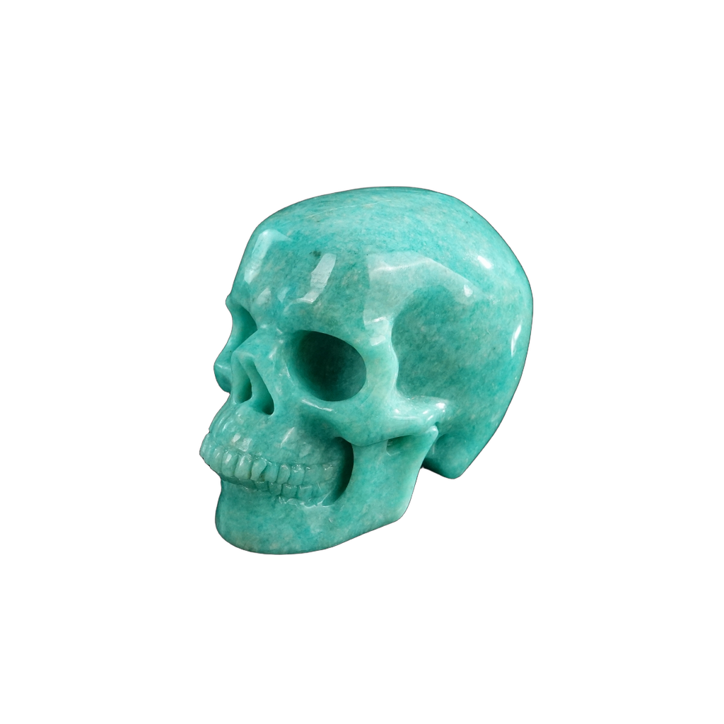3.0" Amazonite Crystal Skull Carving - Hand Carved Decor
