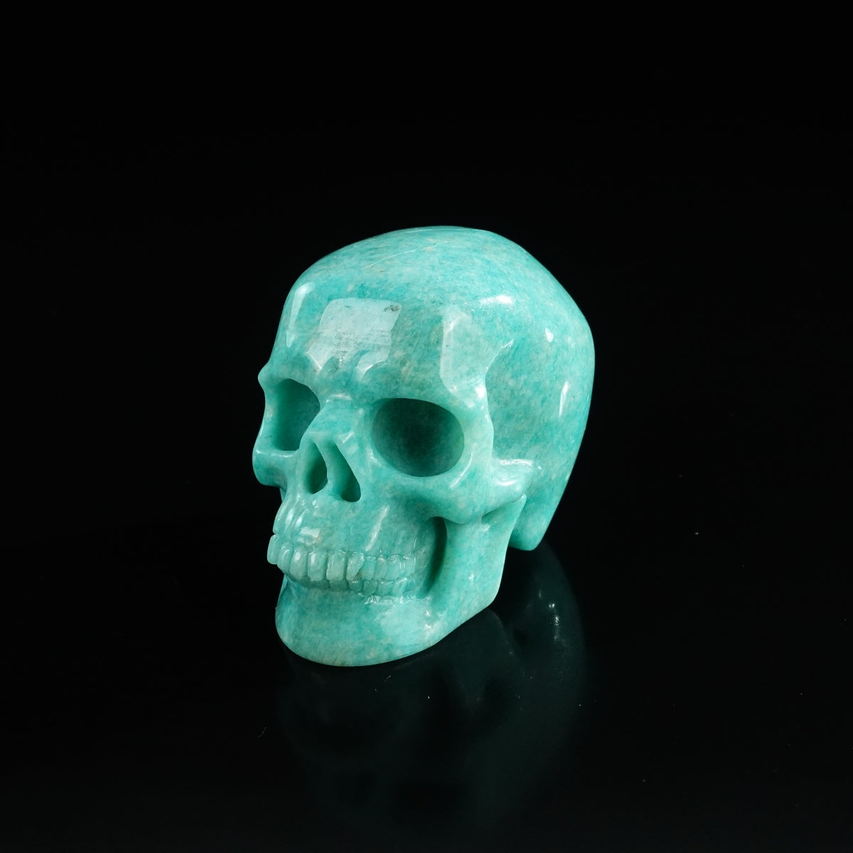 3.0" Amazonite Crystal Skull Carving - Unique Piece #AA02