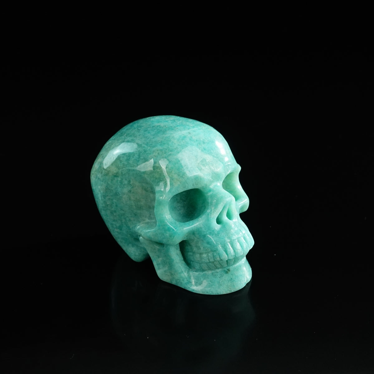 3.0" Amazonite Crystal Skull Carving - Unique Piece #AA03