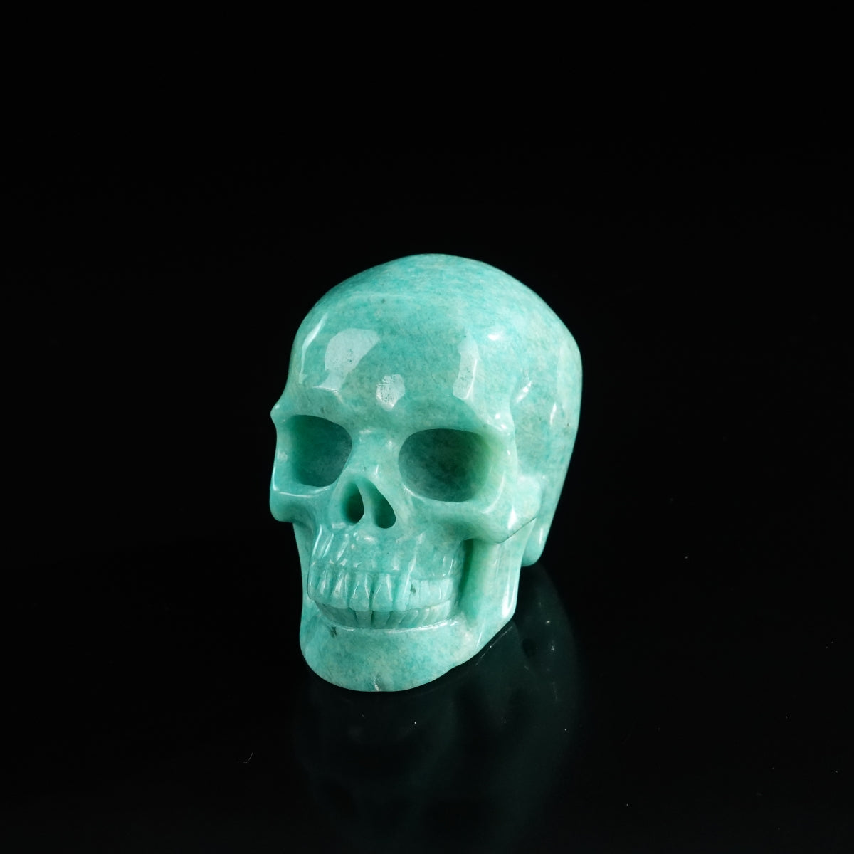 3.0" Amazonite Crystal Skull Carving - Unique Piece #AA03