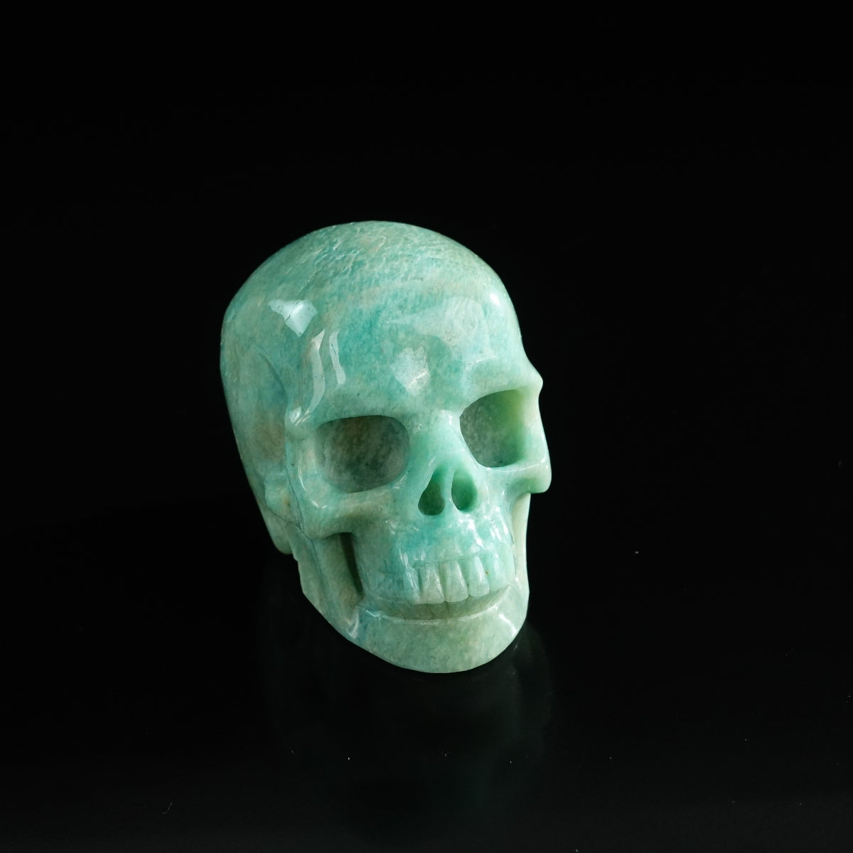 3.0" Amazonite Crystal Skull Carving - Unique Piece #AA04