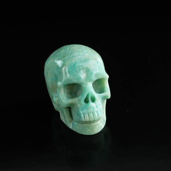 3.0" Amazonite Crystal Skull Carving - Unique Piece #AA04 - alternate view