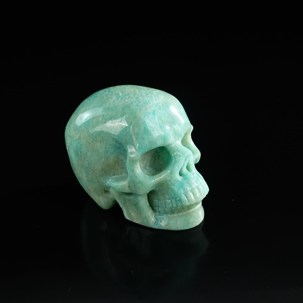3.0" Amazonite Crystal Skull Carving - Unique Piece #AA04