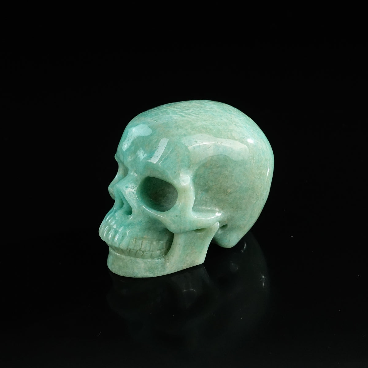 3.0" Amazonite Crystal Skull Carving - Unique Piece #AA04
