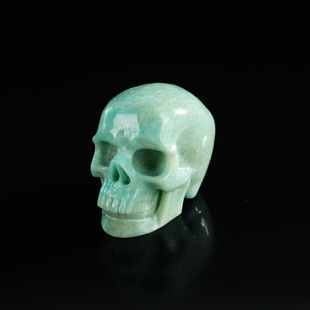 3.0" Amazonite Crystal Skull Carving - Unique Piece #AA04