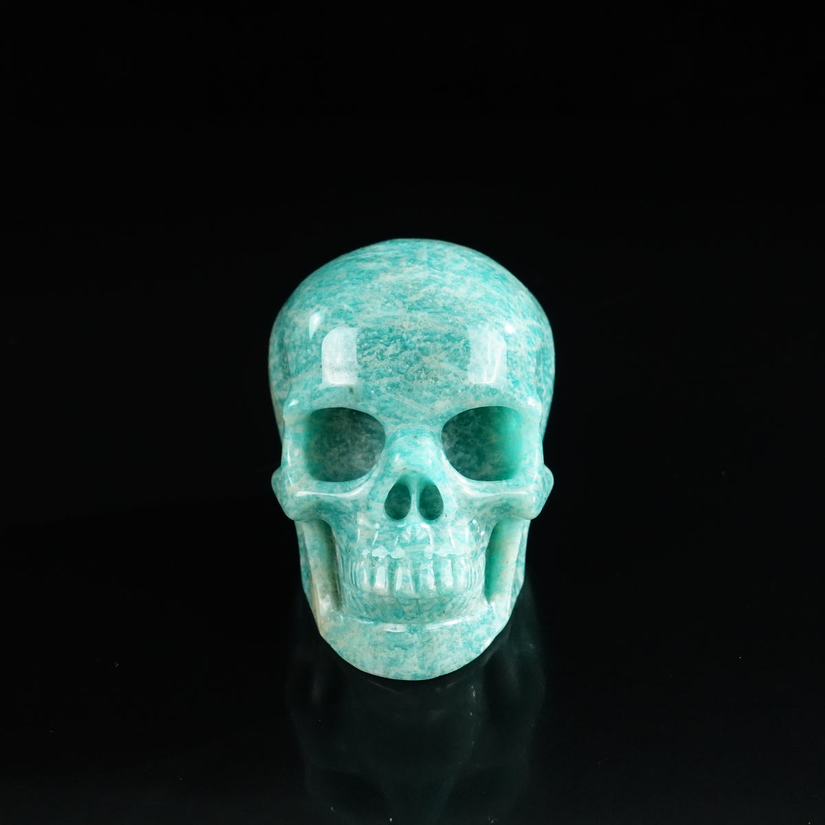 3.0" Amazonite Crystal Skull Carving - Unique Piece #AA05