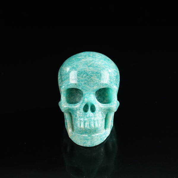 3.0" Amazonite Crystal Skull Carving - Unique Piece #AA05