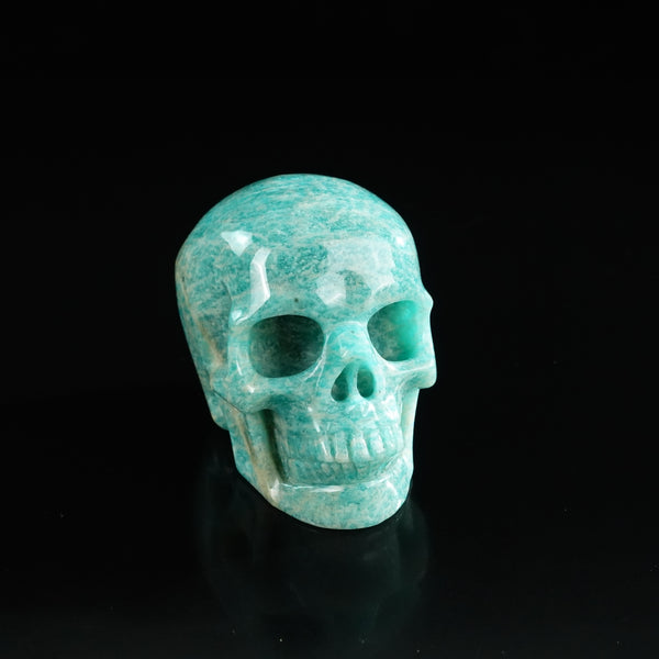 3.0" Amazonite Crystal Skull Carving - Unique Piece #AA05 - alternate view