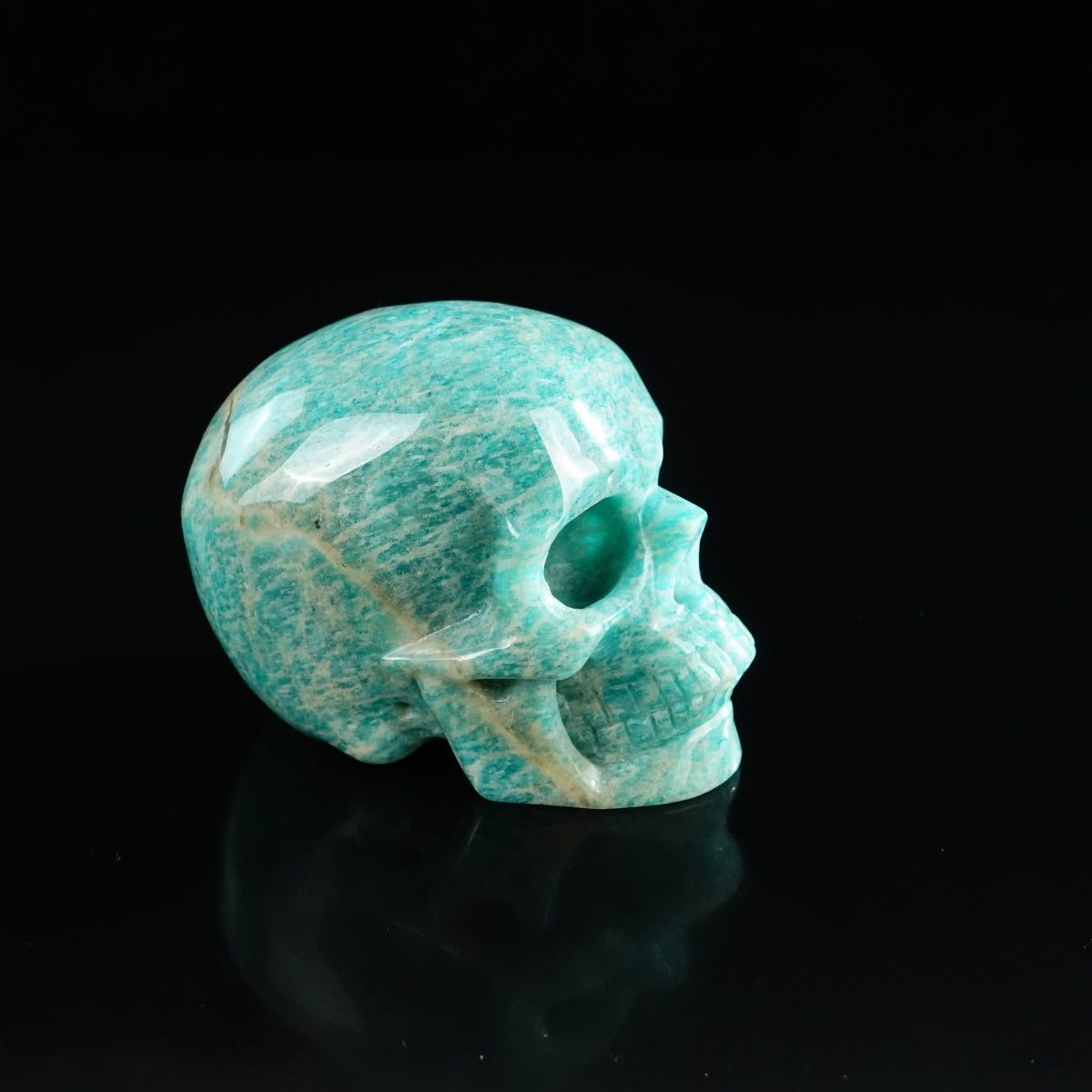3.0" Amazonite Crystal Skull Carving - Unique Piece #AA05