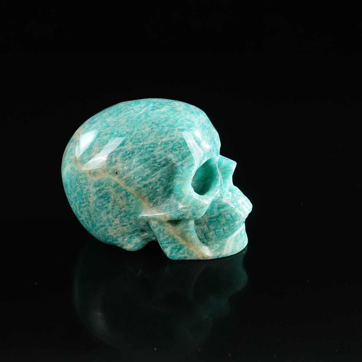 3.0" Amazonite Crystal Skull Carving - Unique Piece #AA05