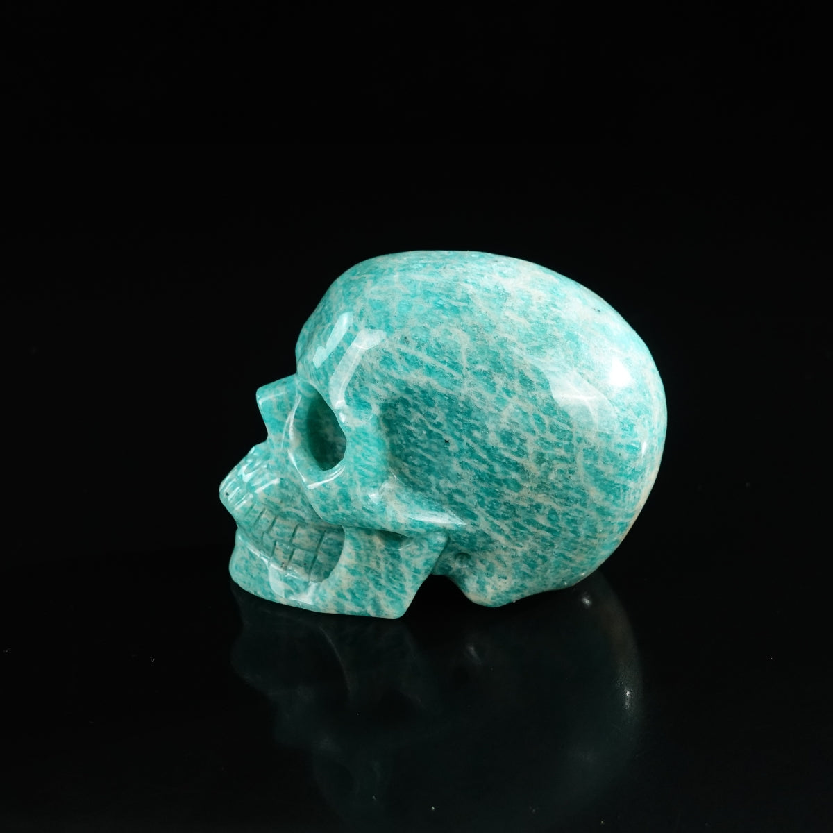3.0" Amazonite Crystal Skull Carving - Unique Piece #AA05