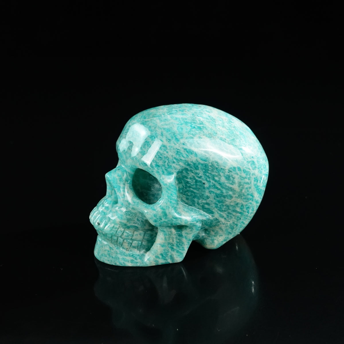 3.0" Amazonite Crystal Skull Carving - Unique Piece #AA05