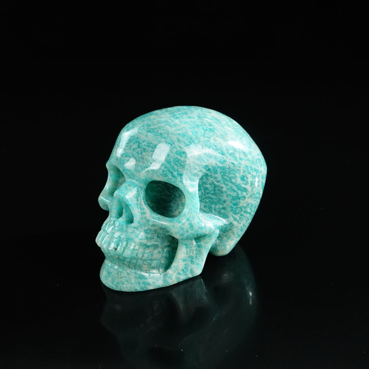 3.0" Amazonite Crystal Skull Carving - Unique Piece #AA05