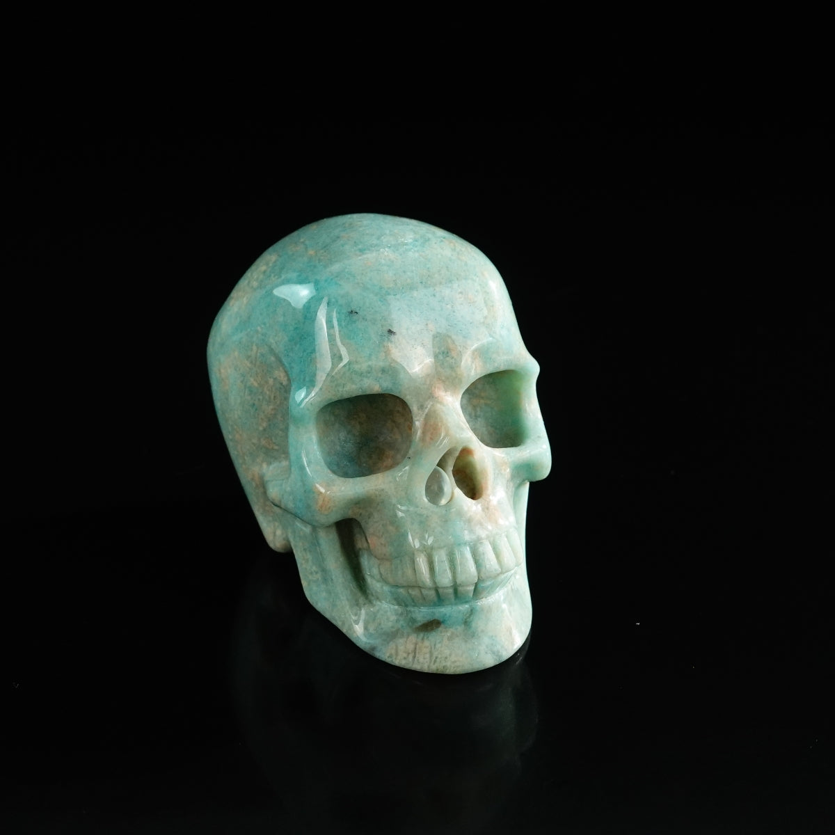 3.0" Amazonite Crystal Skull Carving - Unique Piece #AA06