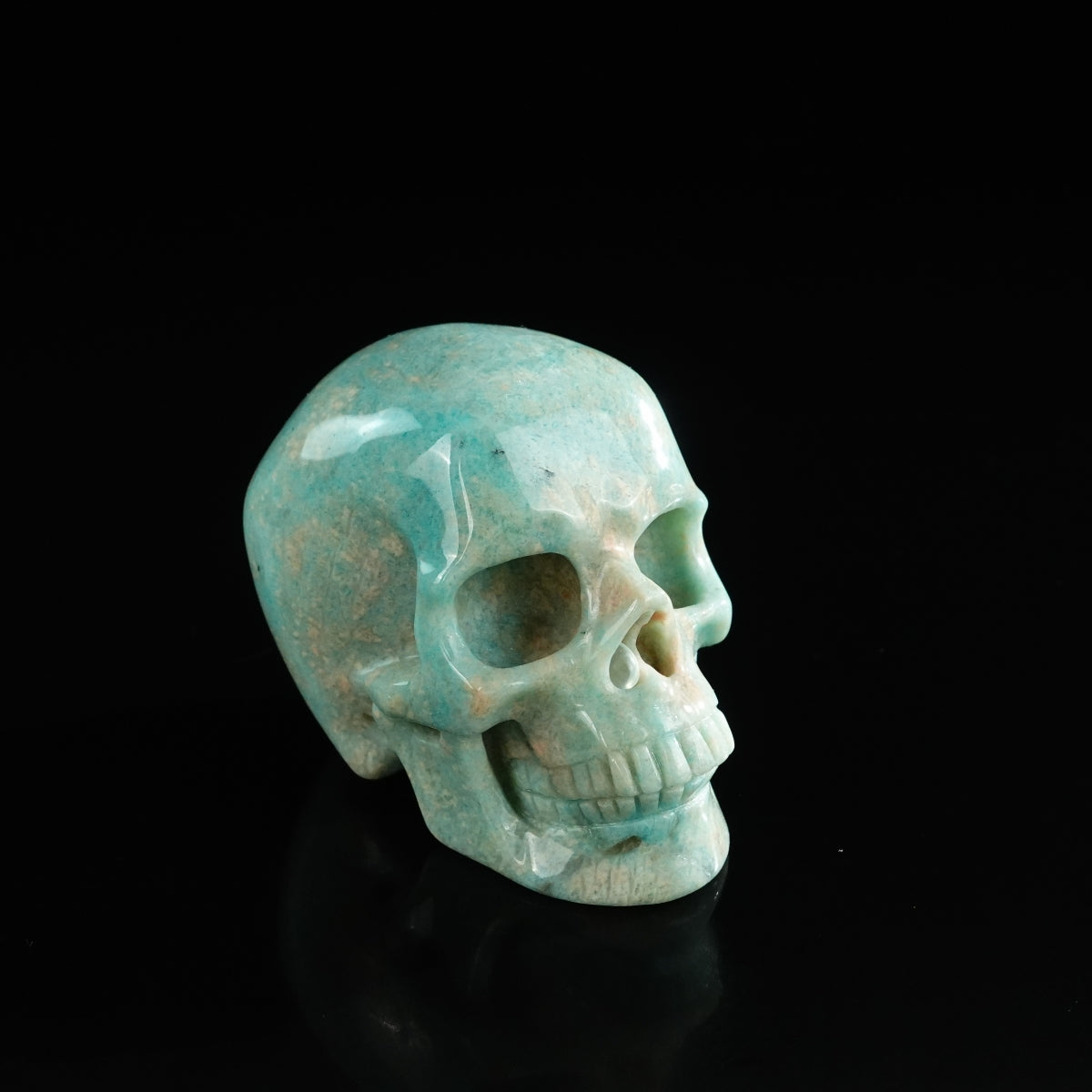 3.0" Amazonite Crystal Skull Carving - Unique Piece #AA06