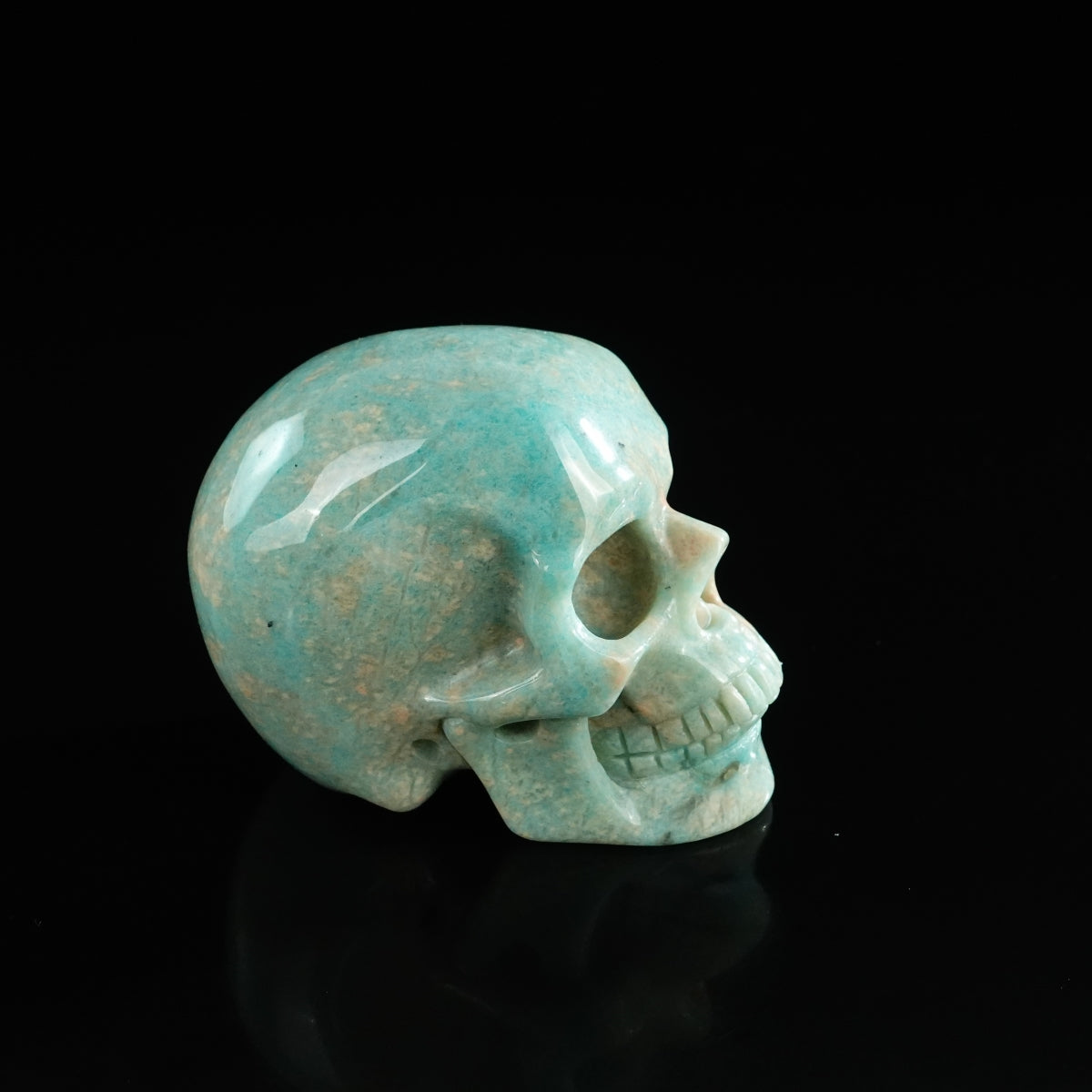 3.0" Amazonite Crystal Skull Carving - Unique Piece #AA06